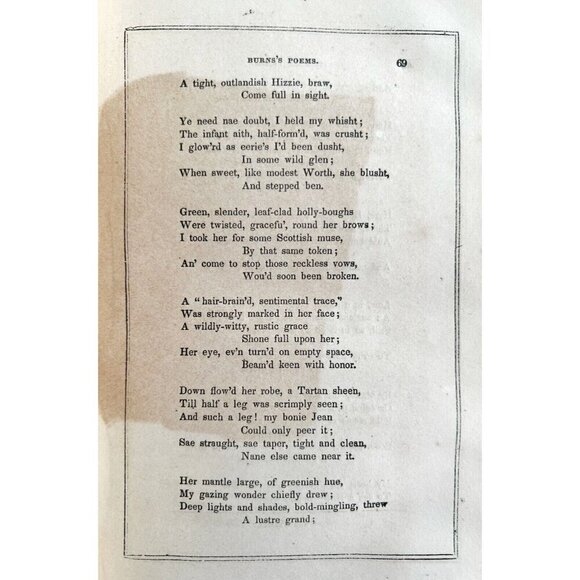 Robert Burns Poetical Works 1852 1st Edition Victorian w/ Engraving HC HBS - Picture 6 of 8